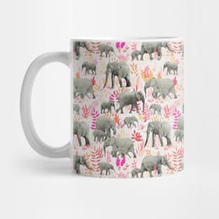 Sweet Elephants in Pink, Orange and Cream Mug